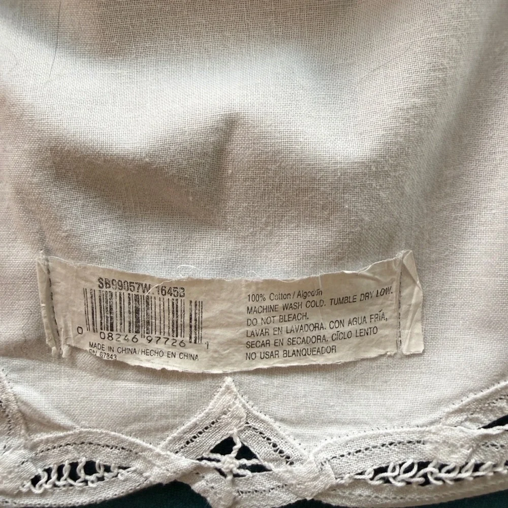 White Cotton‎ Lace Trim Table Runner Set of 3 SB99057W 100% Cotton